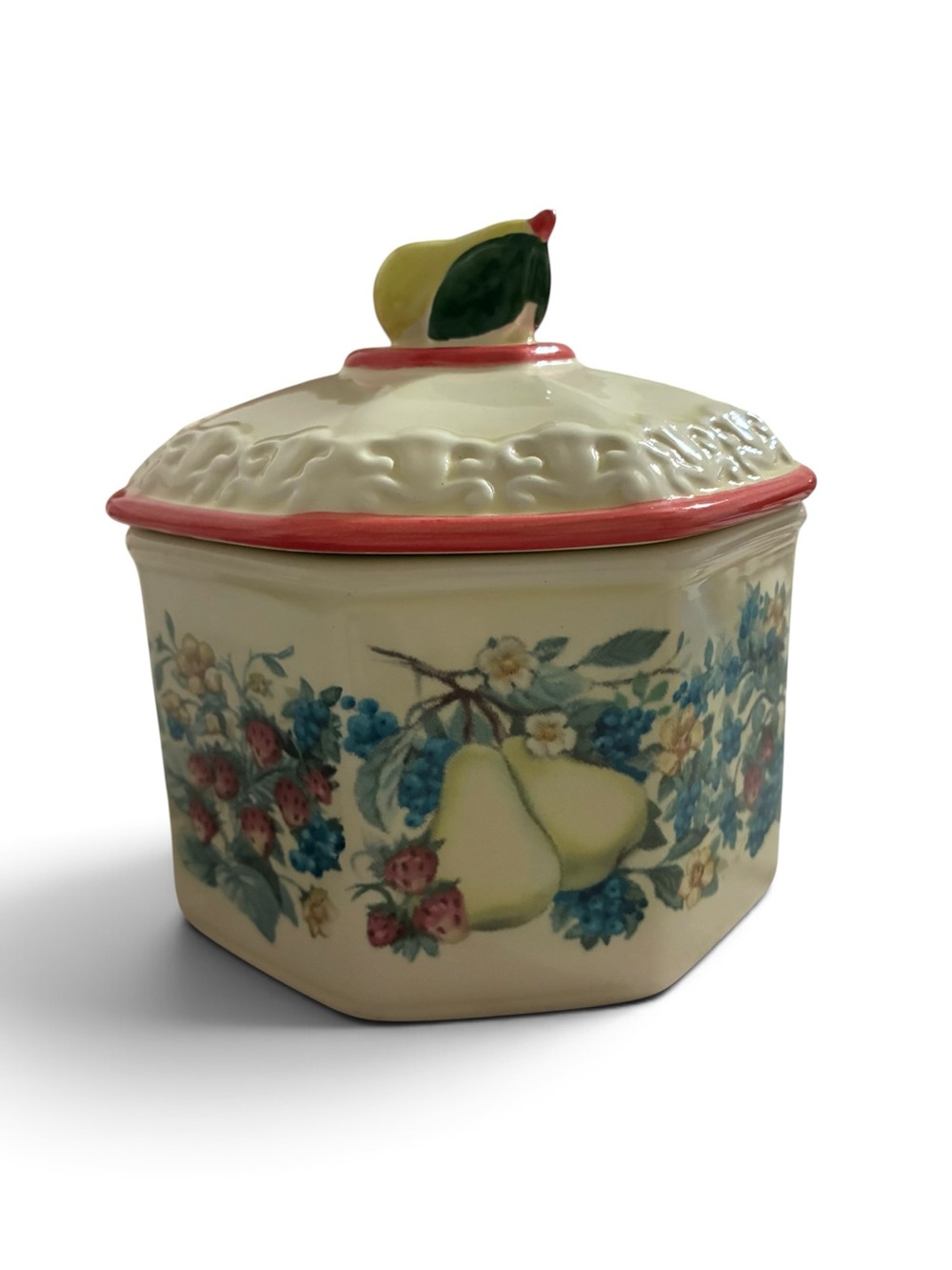 Avon Sweet Country Harvest Small Canister Cooky Jar Vintage 1980s Cottagecore